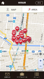 iPhoneの「Japan Connected Free Wi-Fi」アプリで特定エリアのWi-Fiスポットを検索する