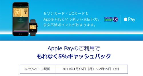 Apple Payのご利用で
もれなく5%キャッシュバック