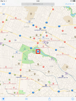 iPad/iPad miniのマップ(地図)で現在地が表示される