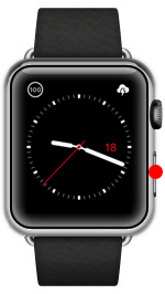 Apple Watchでサイドボタンを押して「Dock」を表示する