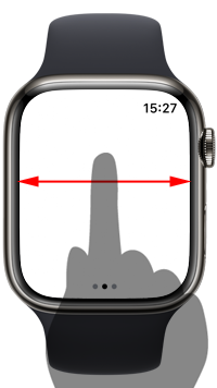 Apple Watchで画面をスワイプしてライトのモードを選択する