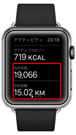 Apple Watchで１日の合計歩数と距離する