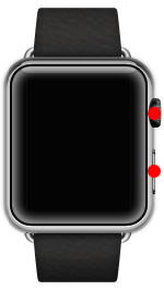 Apple Watchでデジタルクラウンとサイドボタンを長押しする