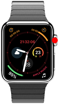 Apple Watchでデジタルクラウンを押して「Siri」を起動する