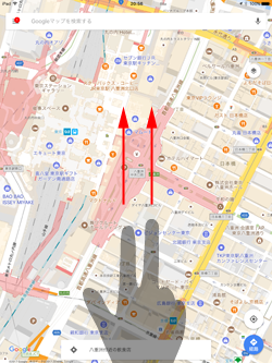 iPad版Google Mapでマップを3D表示にする