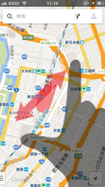 iPhone/iPod touchのGoogle Mapsアプリで地図を拡大表示する