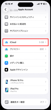 WebブラウザからのiCloudデータへのアクセスを許可する