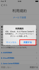 iPod touch 利用規約に同意する
