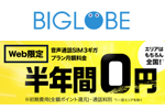 BIGLOBEモバイルが「音声通話SIM 3ギガ月額料金 半年間0円」特典の提供を開始