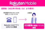 楽天モバイルがiOS版「Rakuten Link」の仕様変更を7月6日より順次実施