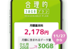 日本通信が「合理的30GBプラン」を11月27日より提供開始