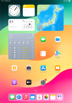 iPadのホーム画面に移動する