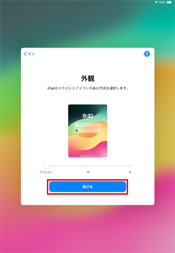 iPadで外観(テキストとアイコンの表示方法)を指定する