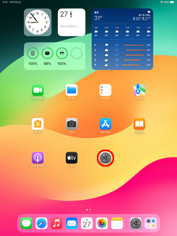 iPadで拡大表示の設定画面を表示する