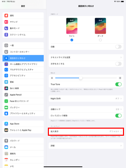 iPadで画面表示を「標準・拡大・縮小」で切り替える