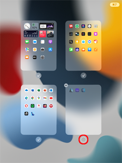 iPadのホーム画面で非表示にしたいページのチェックを外す