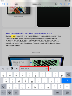 iPadのSafariでページ内をキーワード検索する