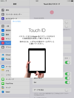 iPad Air 2/iPad mini 3で指紋を登録する