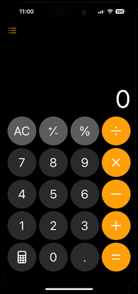 iPhoneの計算機アプリでデフォルトの計算機を表示する