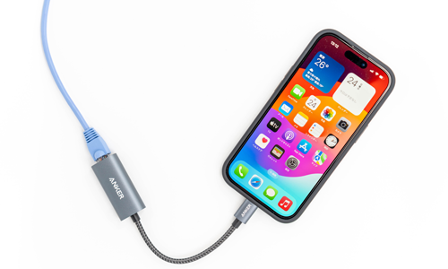 USB-C搭載iPhoneを有線LANでインターネット接続する