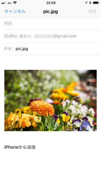 iPhoneの「Files」アプリからDropboxに保存している画像をメールに添付する