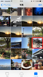 iPhoneの写真アプリでDropboxにアップロードしたい写真・動画を選択する