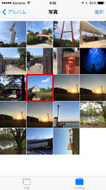 iPhoneの写真アプリでフィルターを適用したい写真を選択する