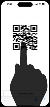 iPhoneでSafariで表示しているQRコードを読み取る